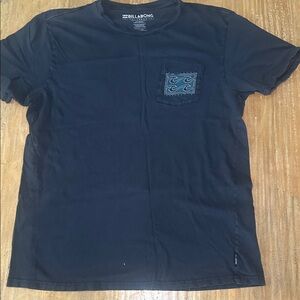 Billabong Men's Navy Blue Pocket Tee Short Sleeve Patterned Pocket T-Shirt